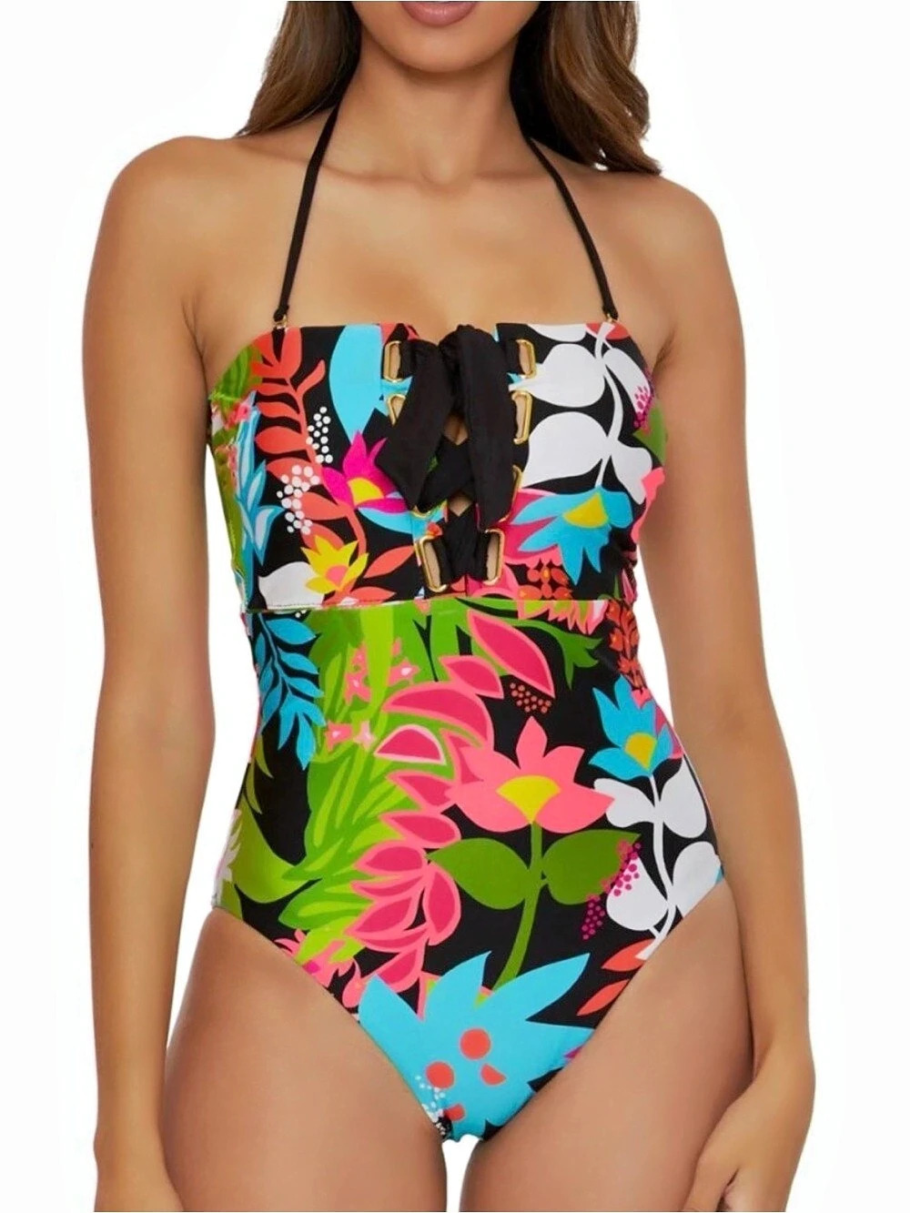 Trina Turk Tiki Bandeau One Piece Swimsuit